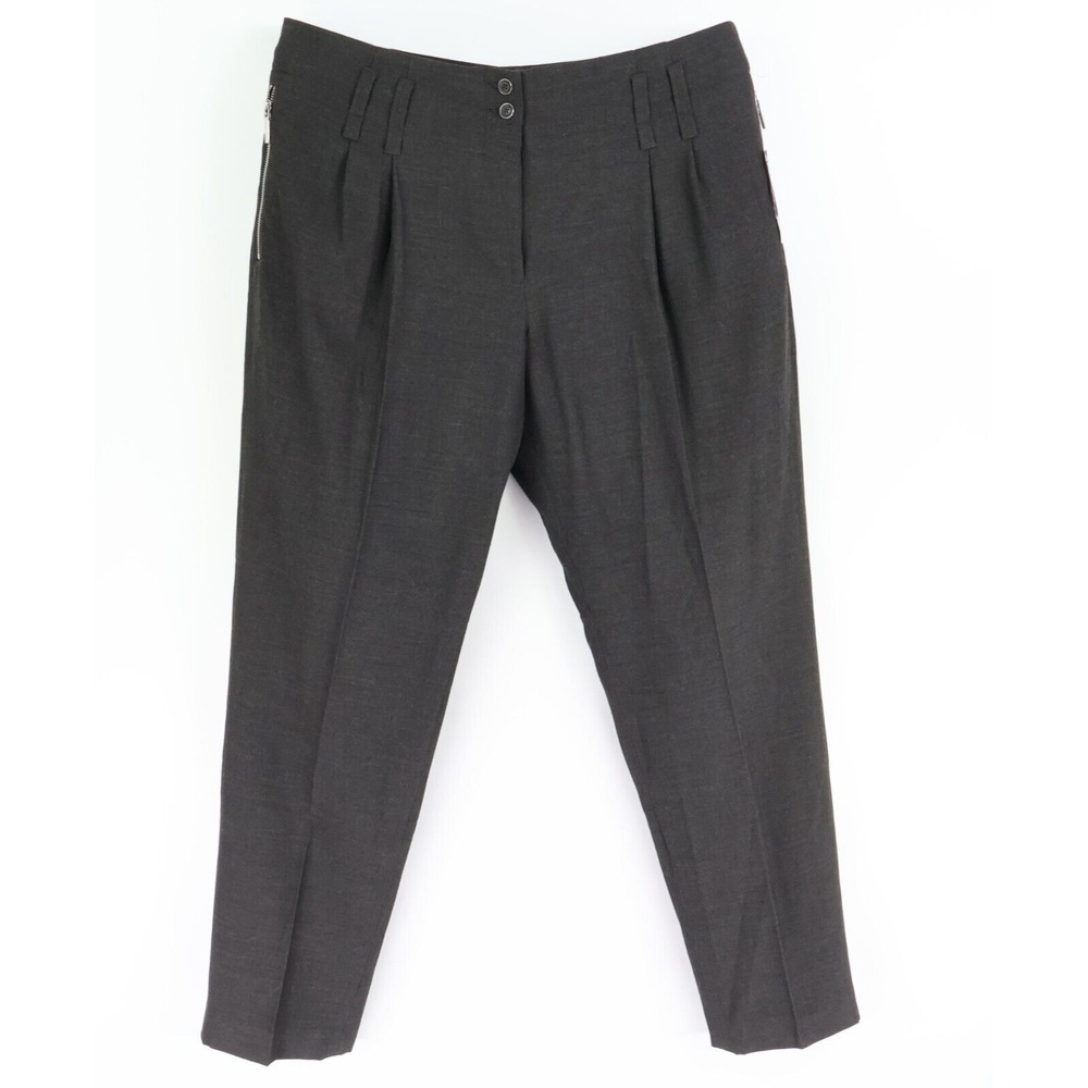 Michael Kors Dress Pants Womens Sz 16 Gray Pleated Front Zipped Pockets NWT $99
